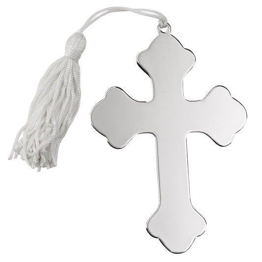 Cross Ornament W/white Tassel Np 4.5 X 3