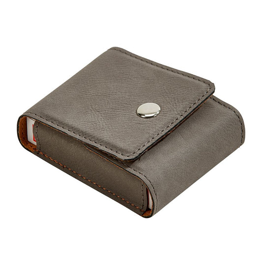 Leatherette Playing Cards Case,  Grey 3.75"