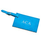 Aqua Blue Leatherette Luggage Tag, 4.375" X 2.75"