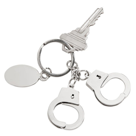 Handcuff Keychain with Engraving Tag