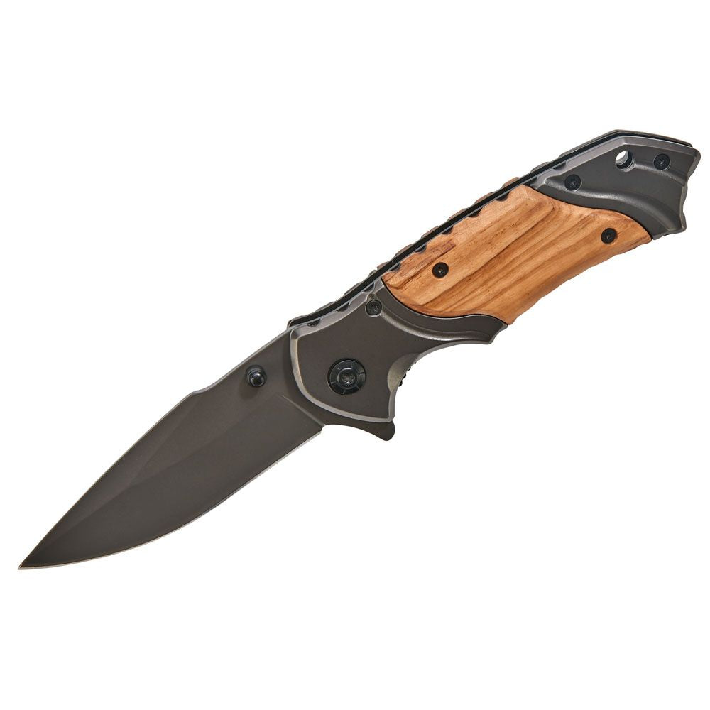 Wood Handled Pocket Knife, 4.5" X 1.25" Closed