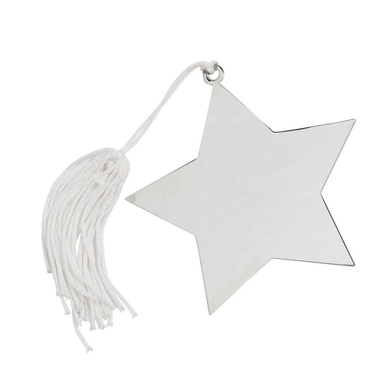 Star Ornament With White Tassel, 4" X 4"
