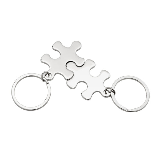 Set Of 2 Puzzle Pieces Keychains