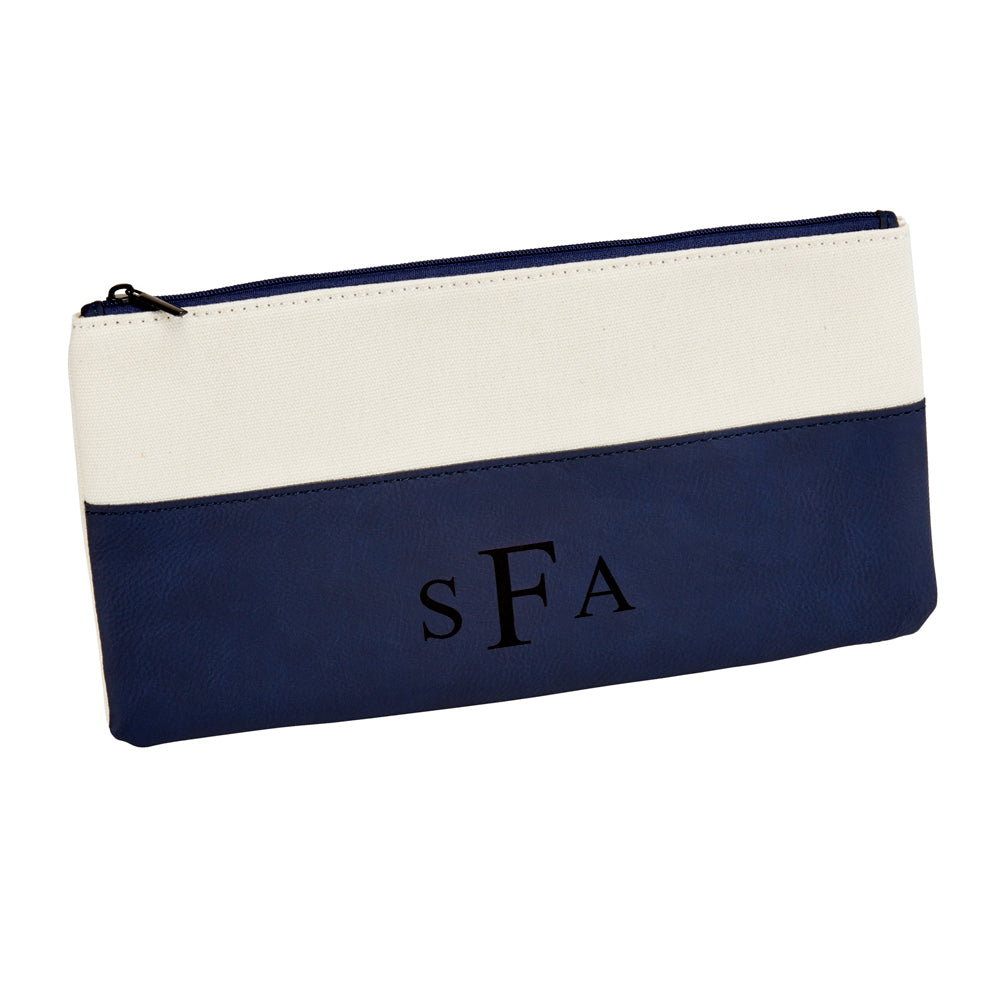 Leatherette/Canvas Navy Case