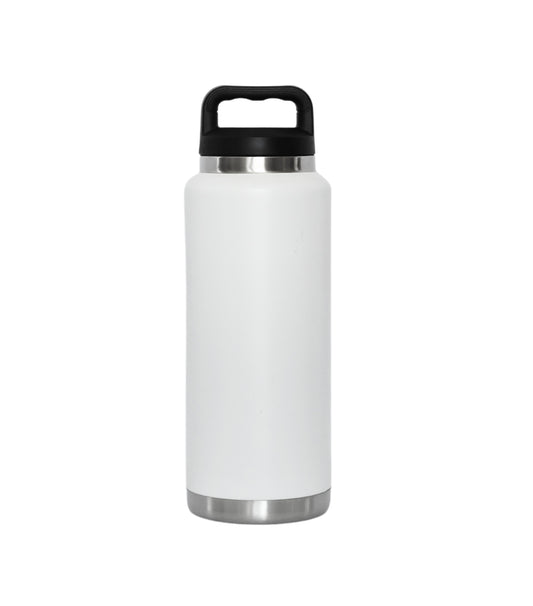 36 Oz Stainless Steel Twist-Off Cap Water Bottle - White