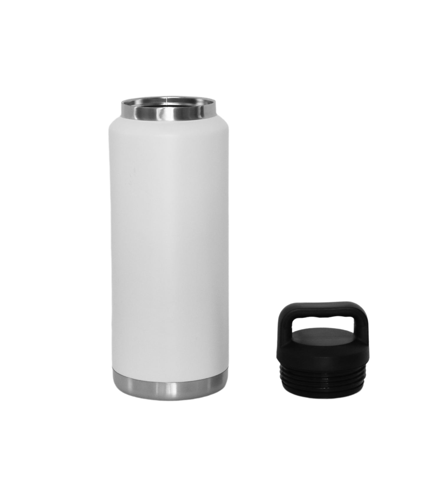 36 Oz Stainless Steel Twist-Off Cap Water Bottle - White