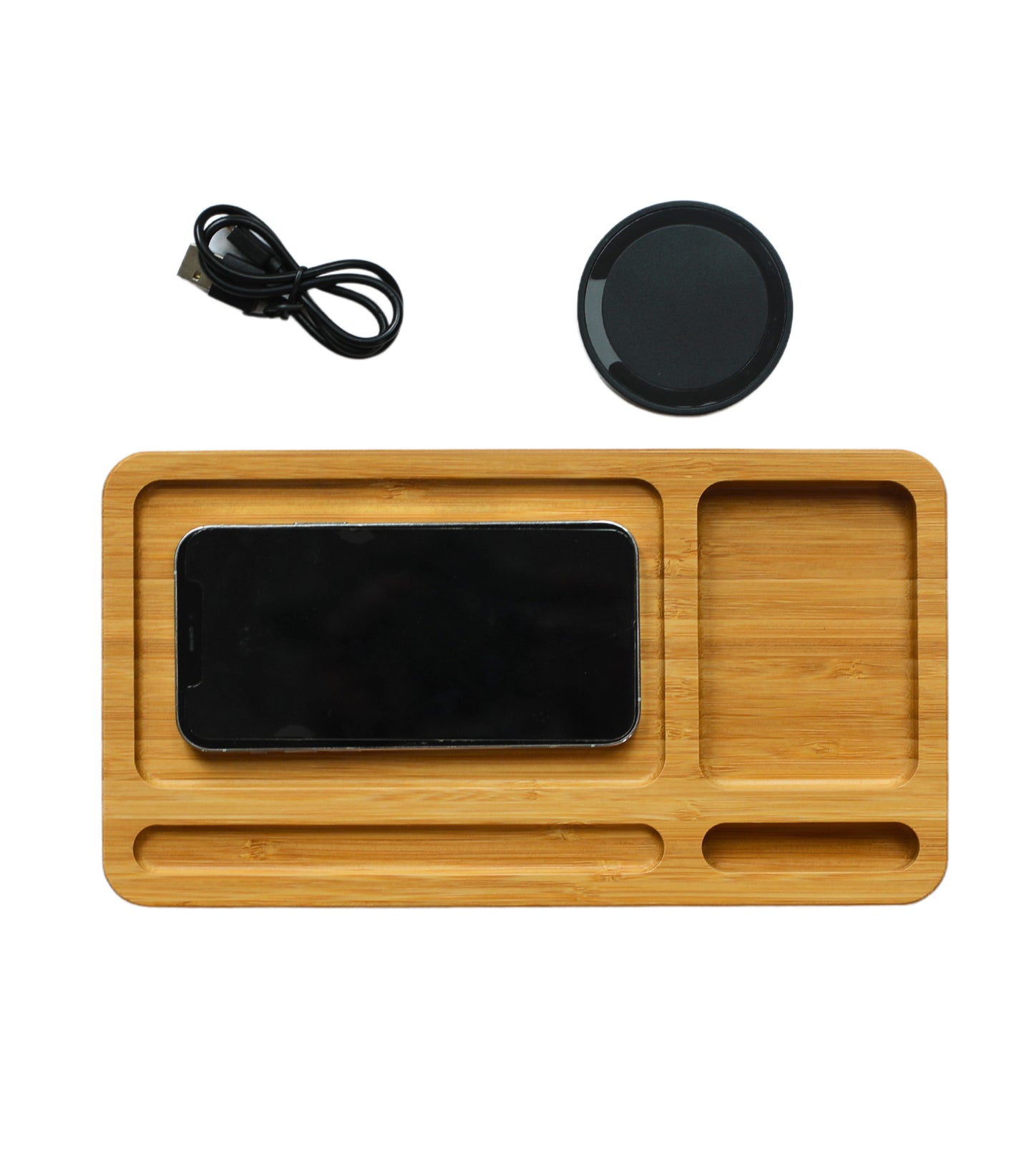 Bamboo Wireless Phone Charging Valet