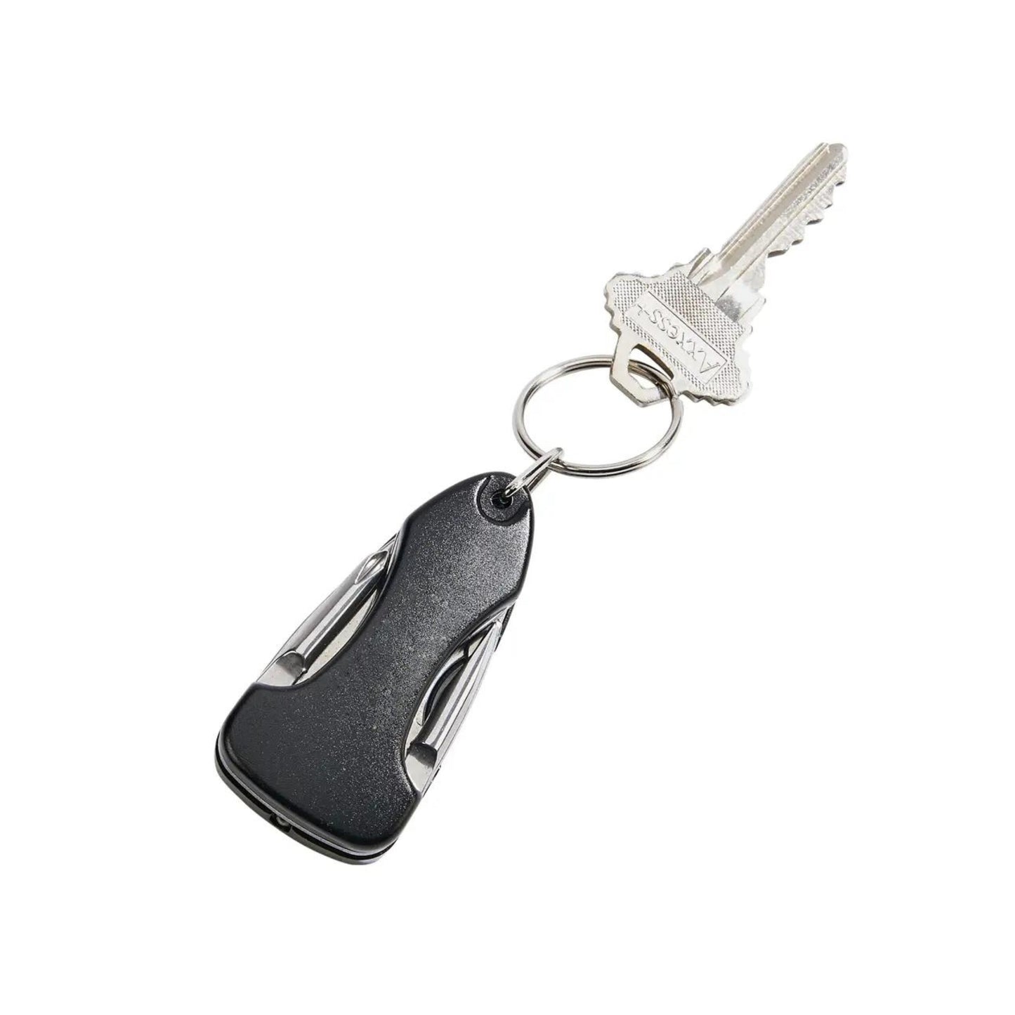 Black Key Chain W/Multi Tools,3.5" L