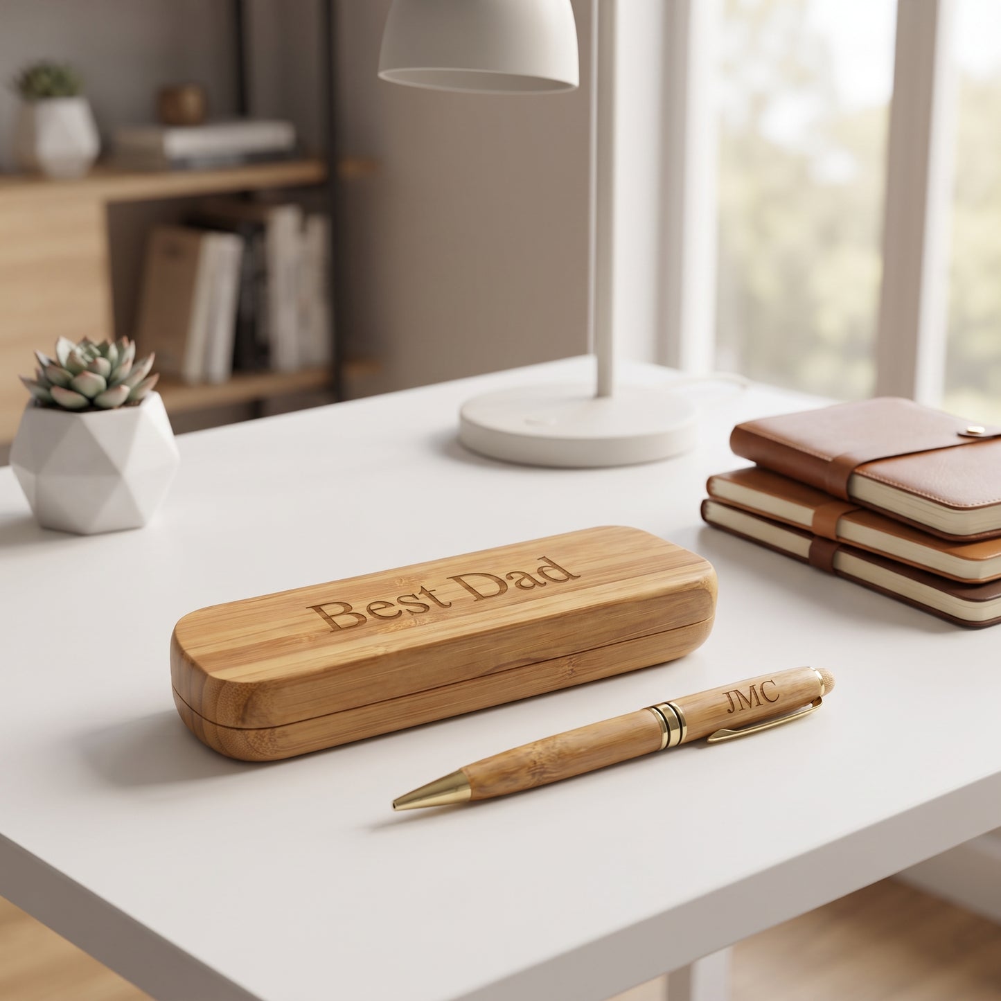 Wood Pen and Box Set featuring a matching wooden pen and presentation box, offering a classic and professional gift for executives, graduates, or special occasions.