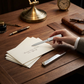 Covered nickel-plated letter opener with safety blade cover, personalized design, gift box included, measuring 7 inches long and 0.75 inch wide.