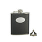Black Leatherette Flask with Engraving Plate