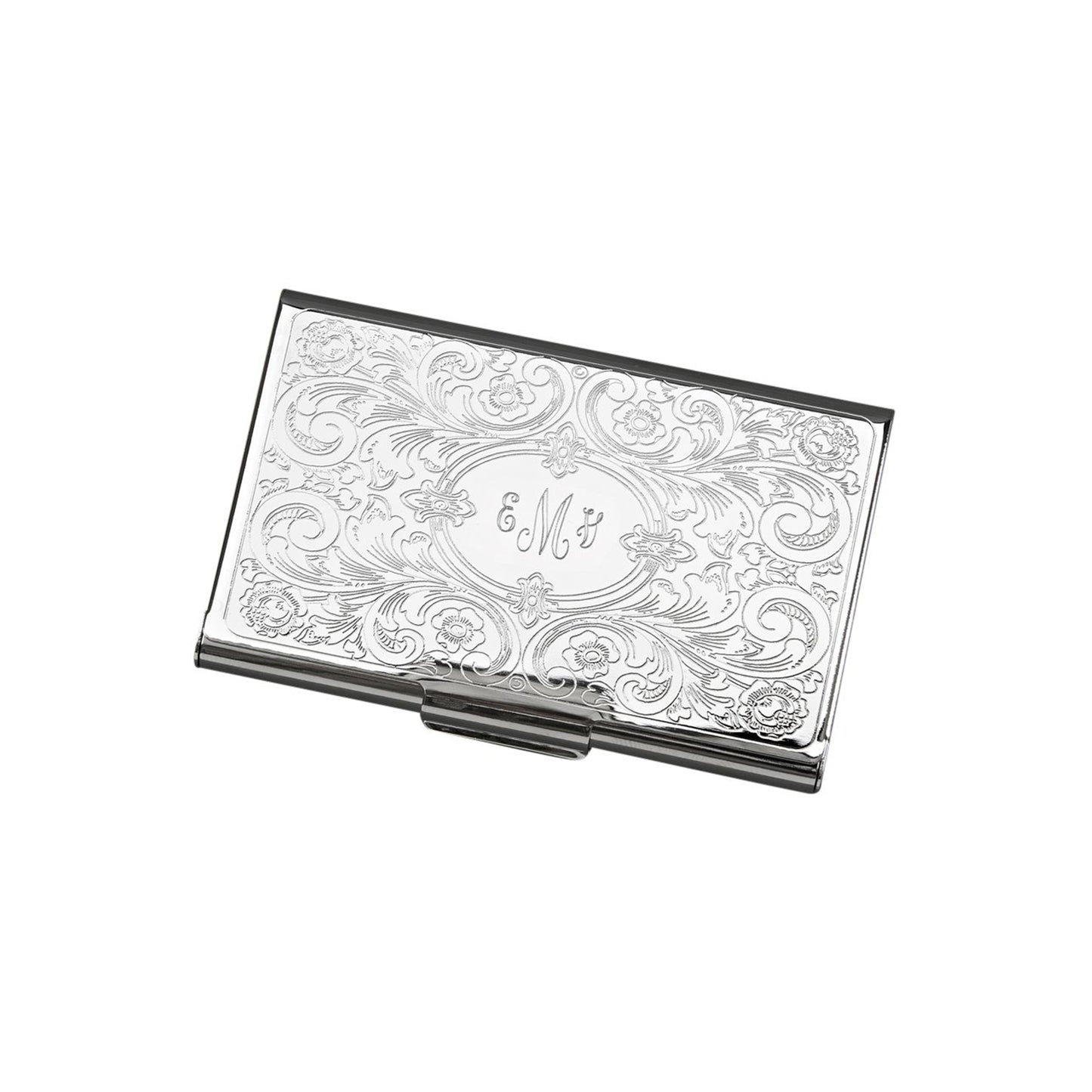 Card Case With Embossed Scroll Cover