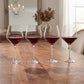 Set of 4 red wine glasses, 23 oz, featuring an elegant design and clear glass construction for serving red wine at dinners, gatherings, entertaining, and special occasions.
