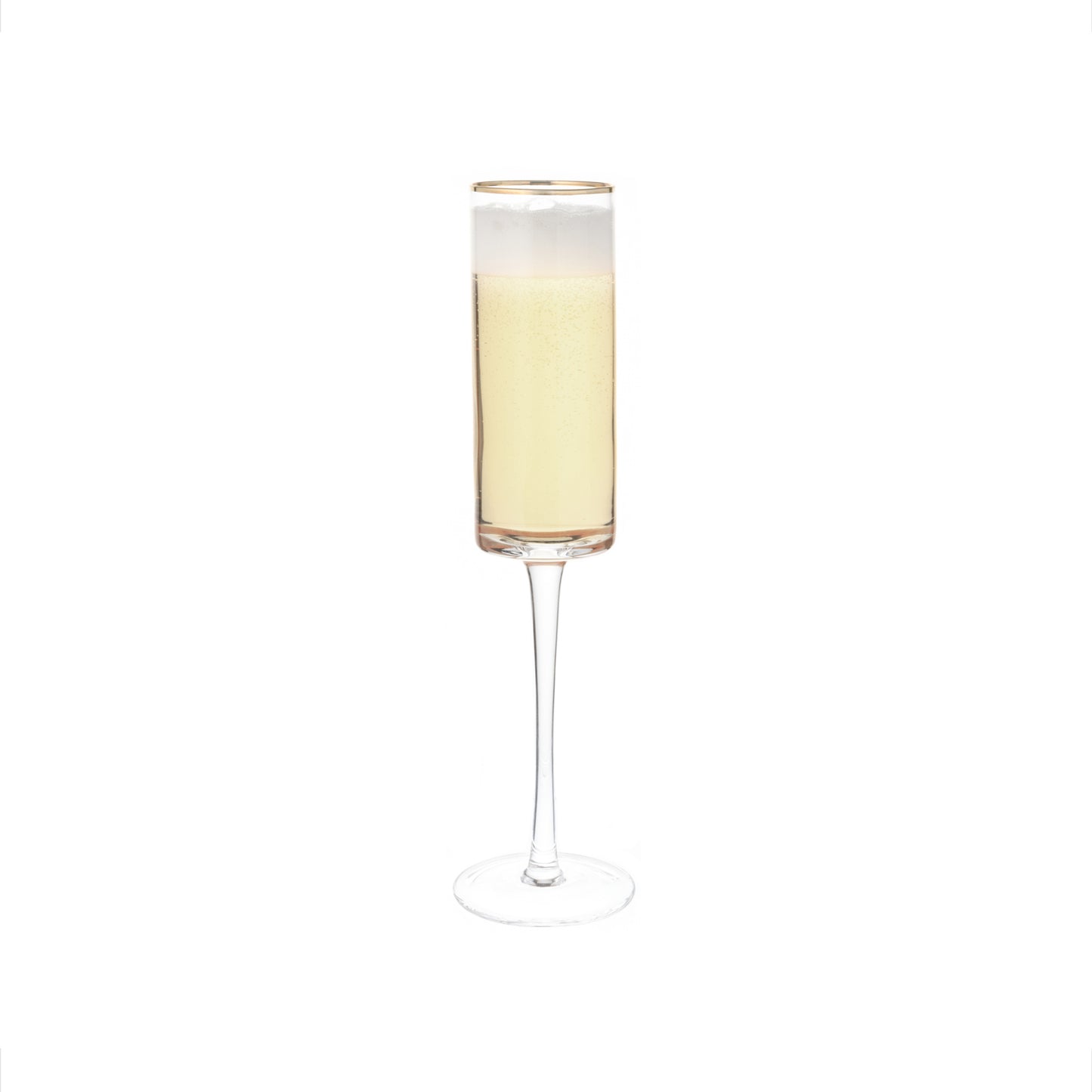 Gold-Rim Champagne Flutes Set - 8 oz