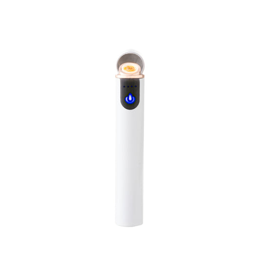Flameless Cylinder Lighter White 3.25"