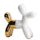 Balloon Dog Bank White and Gold