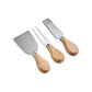 3-Piece Cheese Knife Set - Stainless Steel & Wood
