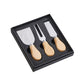 3-Piece Cheese Knife Set - Stainless Steel & Wood