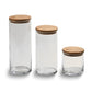 Small Round Glass Storage Container with Bamboo Lid