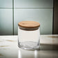 Small Round Glass Storage Container with Bamboo Lid