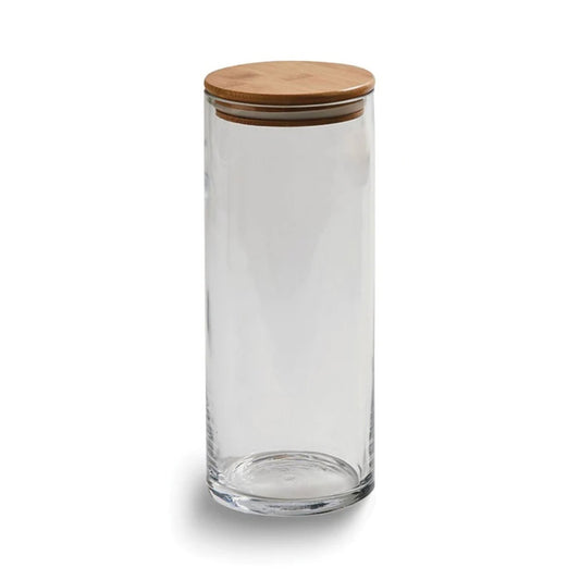 Large Round Glass Storage Container with Bamboo Lid