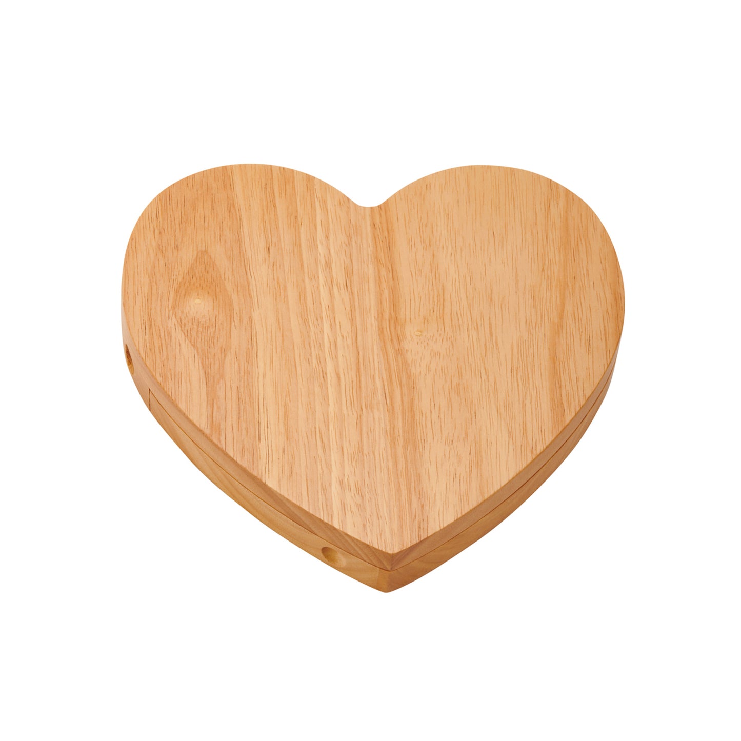 Wood Heart Cheese Set With 3 Wood Handled Utensils