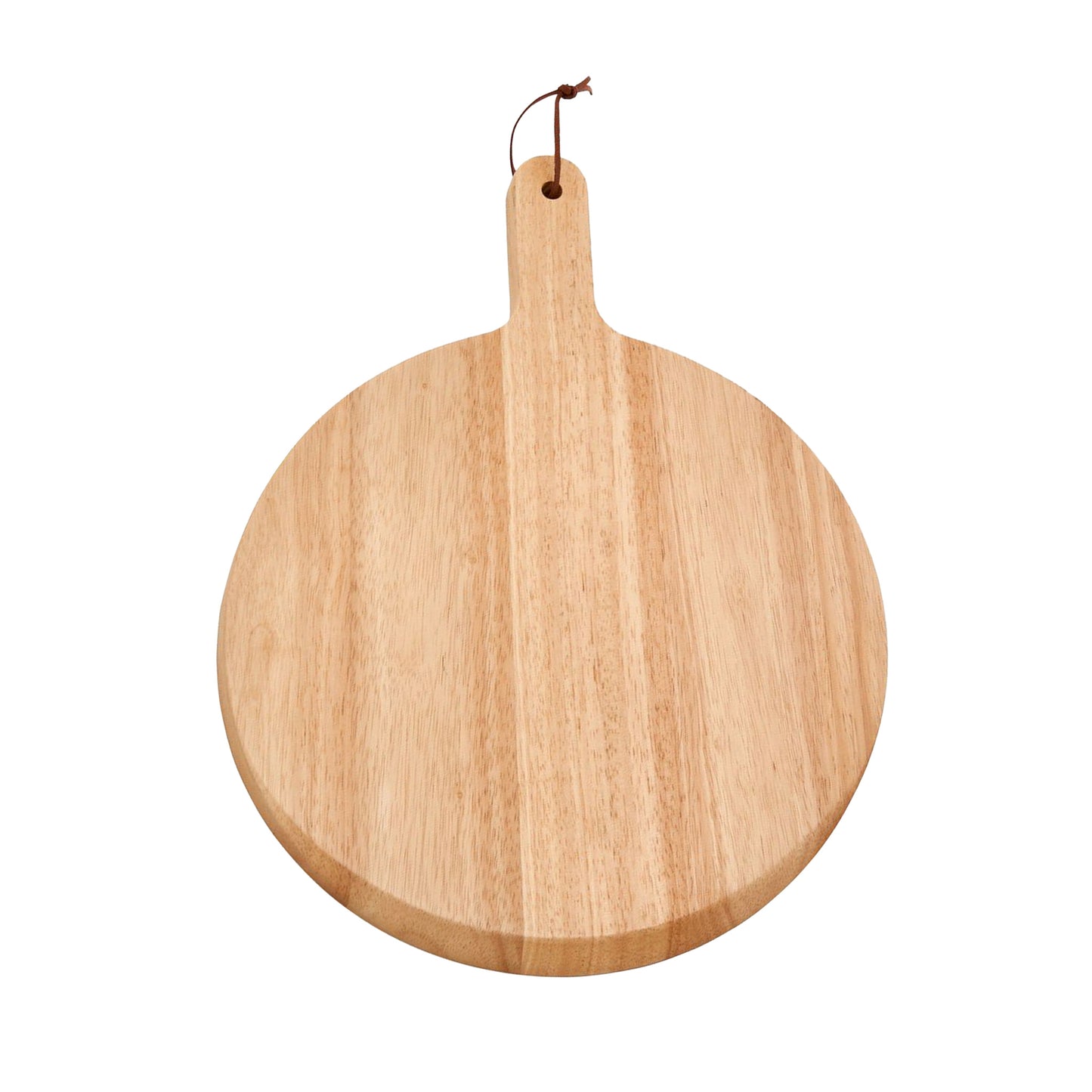 Rubberwood Pizza Board with Handle - 13.5" Diameter