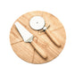 14" Wooden Pizza Board with Precision Cutting Wheel & Server