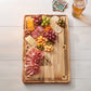 Pool table-shaped wood serving board, 18 x 11 inches, made from pine wood with detailed pool cues, balls, and rack, ideal for snacks and appetizers.

