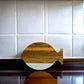 White Marble and Acacia Wood Fish Board