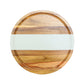 White Marble and Acacia Wood Round Board, 11"