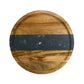 Black Marble and Acacia Wood Round Board, 11"