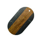 Black Marble and Acacia Wood Oval Board
