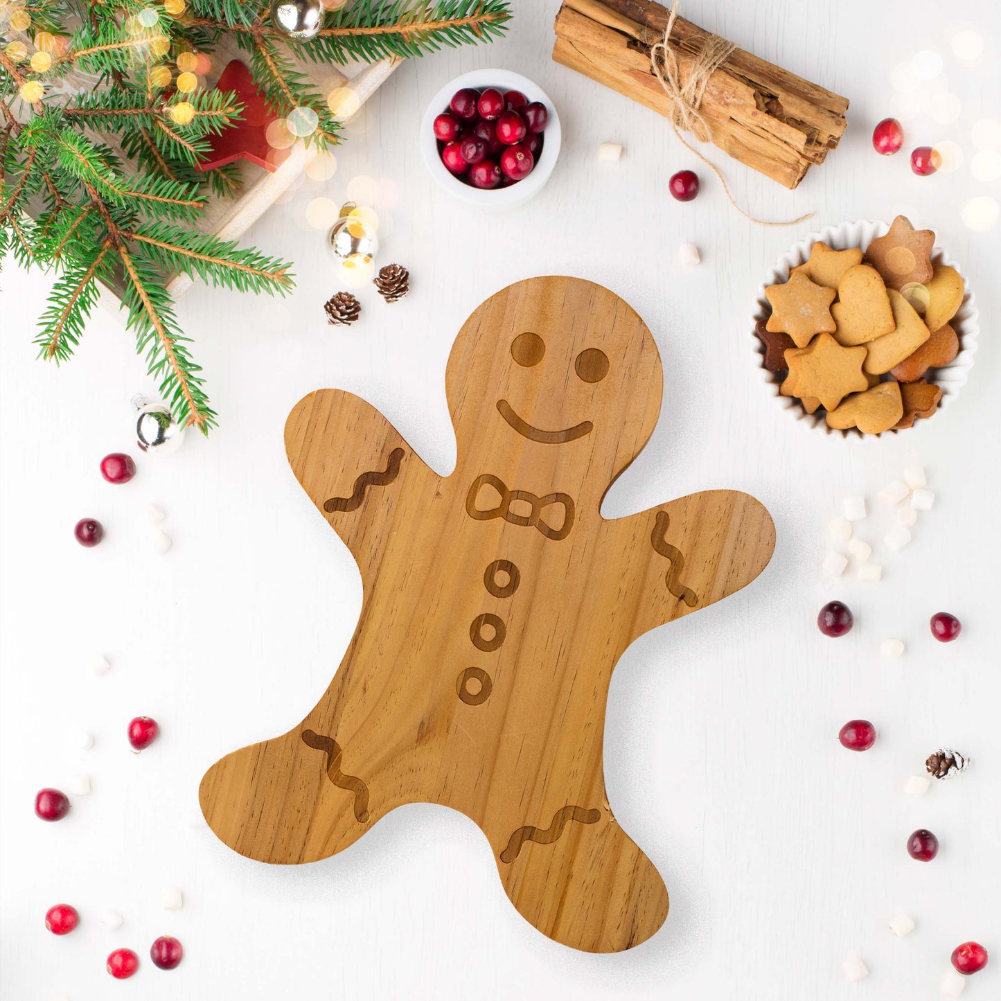 Gingerbread Man Pine Wood Board - 15" x 11.5"