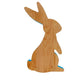 Standing Wood Bunny Board with Blue Milk Paint Outline