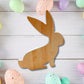 Hopping Wood Bunny Board with White Milk Paint Outline