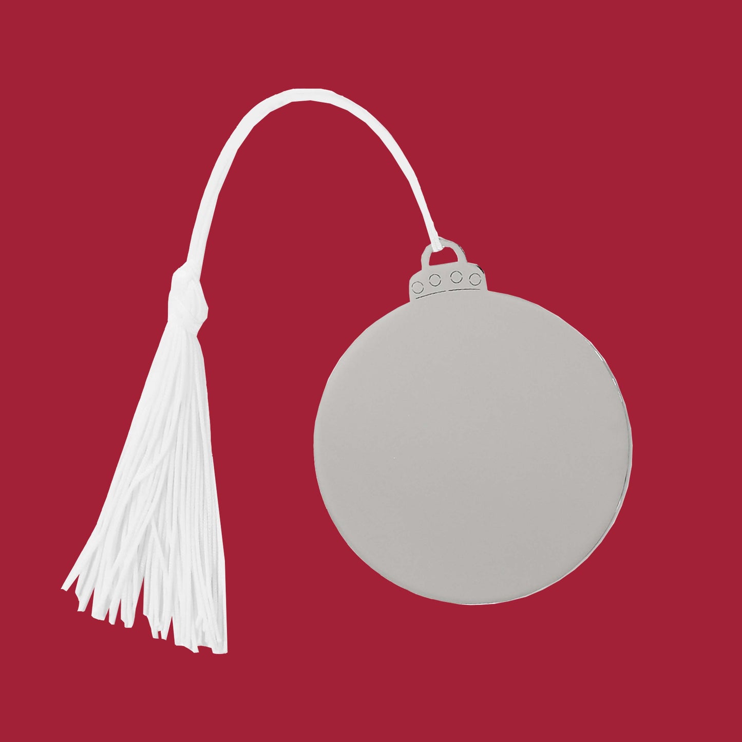 Ball Ornament w/White Tassel