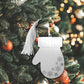 Winter Mitten Ornament with White Tassel