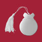 Ball Ornament with Bow White Tassel