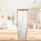 Glass 40 oz. Tumbler with Bamboo Lid, Handle & Straw - Clear