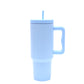 40 oz. Stainless Steel Modern Tumbler with Handle & Straw - Light Blue