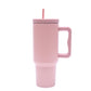 40 oz. Stainless Steel Modern Tumbler with Handle & Straw - Pink