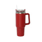 40 Oz Stainless Steel Tumbler with Handle & Straw - Red
