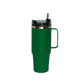 30 Oz Stainless Steel Tumbler with Handle & Straw - Green