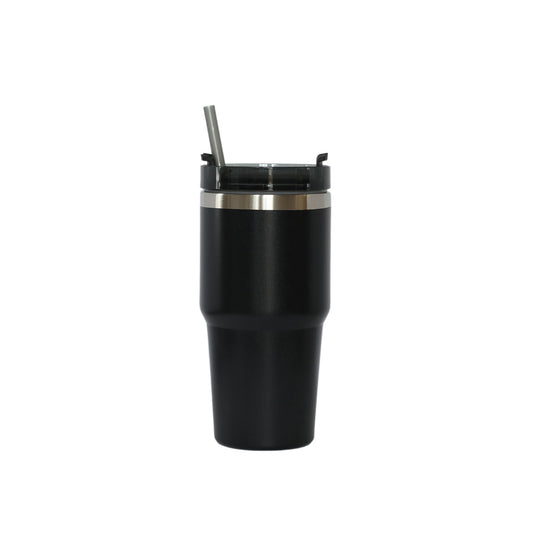 20 Oz Stainless Steel Tumbler with Straw - Black