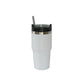 20 Oz Stainless Steel Tumbler with Straw - White
