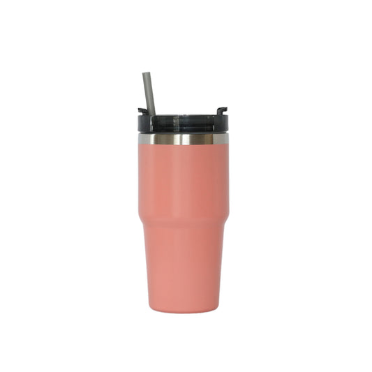 20 Oz Stainless Steel Tumbler with Straw - Peach