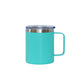 12 Oz Stainless Steel Travel Mug with Handle - Aqua