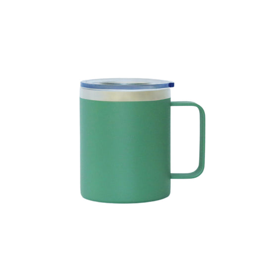 12 Oz Stainless Steel Travel Mug with Handle - Green