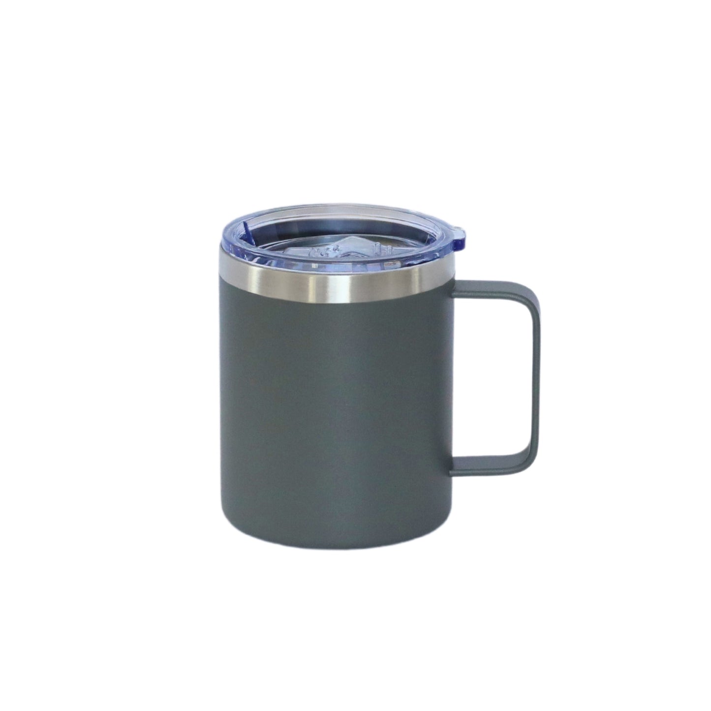 12 Oz Stainless Steel Travel Mug with Handle - Grey